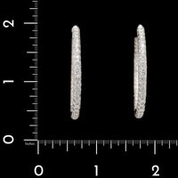 18K White Gold Estate Inside Out Diamond Hoop Earrings