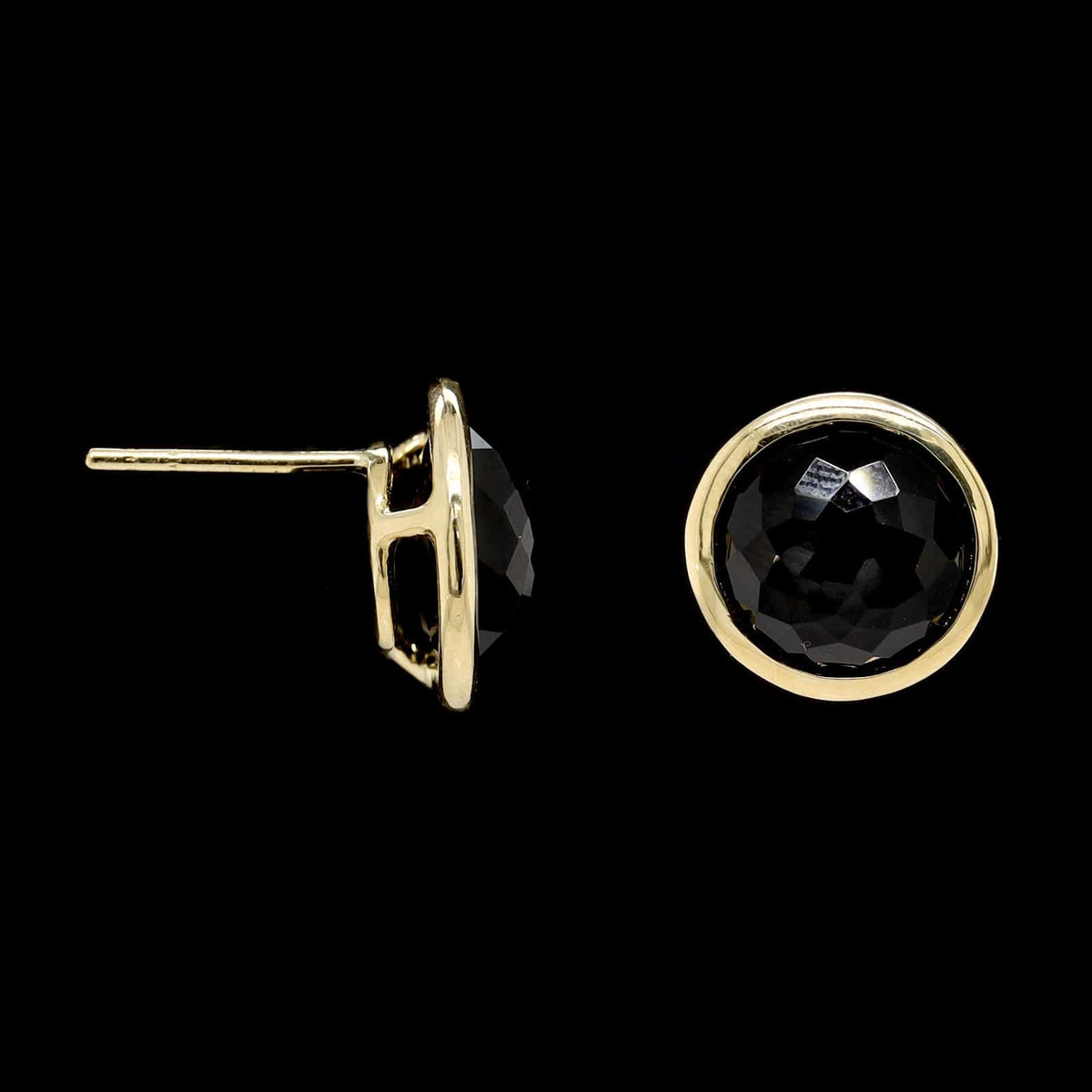 Ippolita 18K Yellow Gold Estate Onyx Stud Earrings