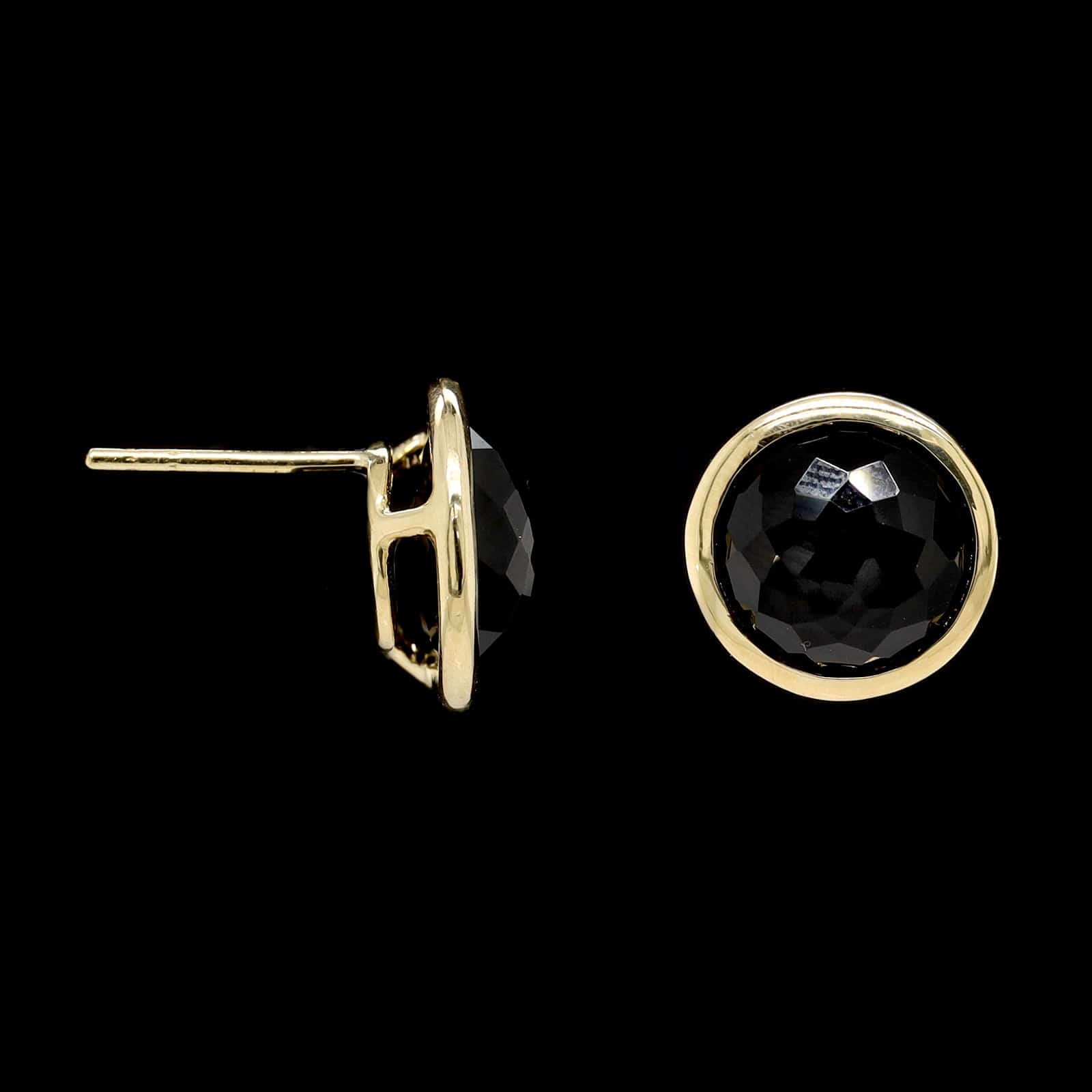 Ippolita 18K Yellow Gold Estate Onyx Stud Earrings