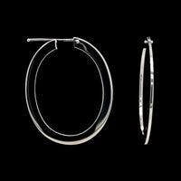 Roberto Coin 18K White Gold Estate Oval Flat Hoop Earrings