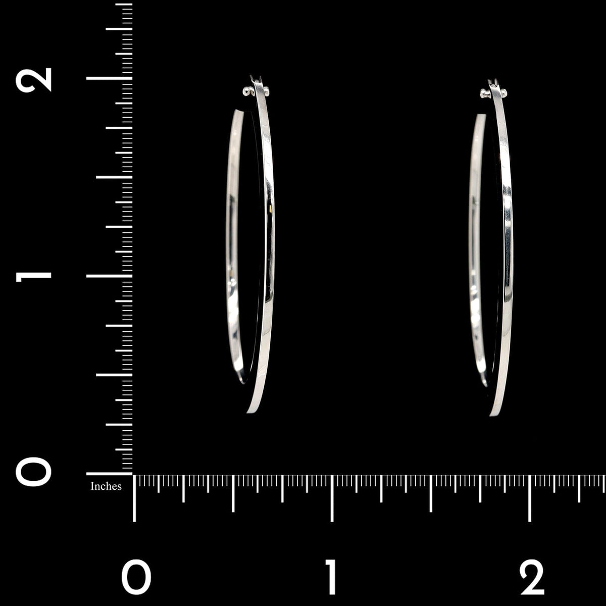 Roberto Coin 18K White Gold Estate Oval Flat Hoop Earrings