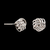 14K White Gold Estate Knot Earrings