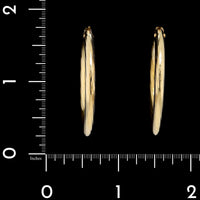 18K Yellow Gold Estate Ribbed Hoop Earrings
