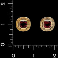 Mazza 14K Yellow Gold Estate Pink Tourmaline Earrings
