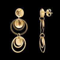 18K Yellow Gold Estate Circle Drop Earrings