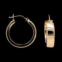 14K Yellow Gold Estate Hoop Earrings