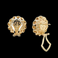 14K Yellow Gold Estate Mabe Pearl Earrings