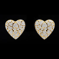 18K Two-tone Gold Estate Diamond Heart Earring
