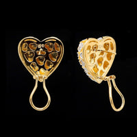18K Two-tone Gold Estate Diamond Heart Earring