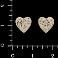 18K Two-tone Gold Estate Diamond Heart Earring