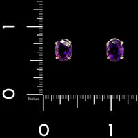 14K Yellow Gold Estate Amethyst Stud Earrings