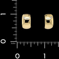 18K Yellow Gold Estate Diamond Hoop Earrings