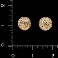 14K Yellow Gold Estate Woven Dome Earrings