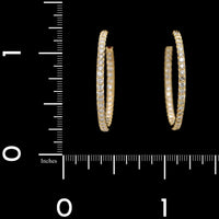 Roberto Coin 18K Yellow Gold Estate Inside Out Diamond Hoop Earrings