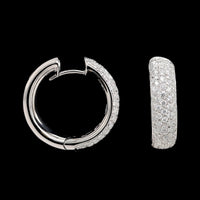 Leo Pizzo 18K White Gold Estate Diamond Hoops