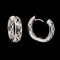 Leo Pizzo 18K White Gold Estate Diamond Hoops