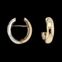 14K Two-tone Gold Estate Hoop Earrings