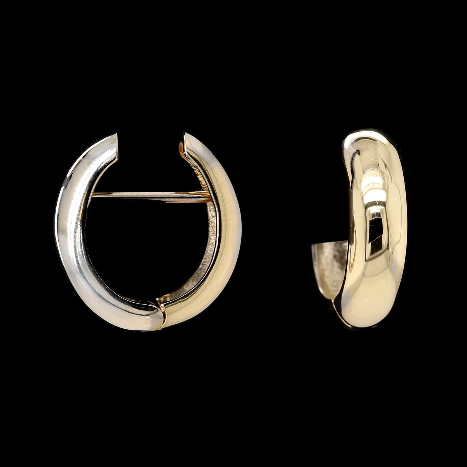 14K Two-tone Gold Estate Hoop Earrings