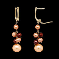 14K Yellow Gold Estate Cultured Freshwater Pearl Earrings