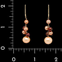 14K Yellow Gold Estate Cultured Freshwater Pearl Earrings