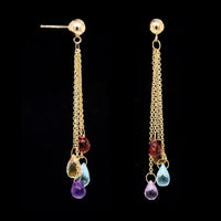 14K Yellow Gold Estate Gemstone Earrings