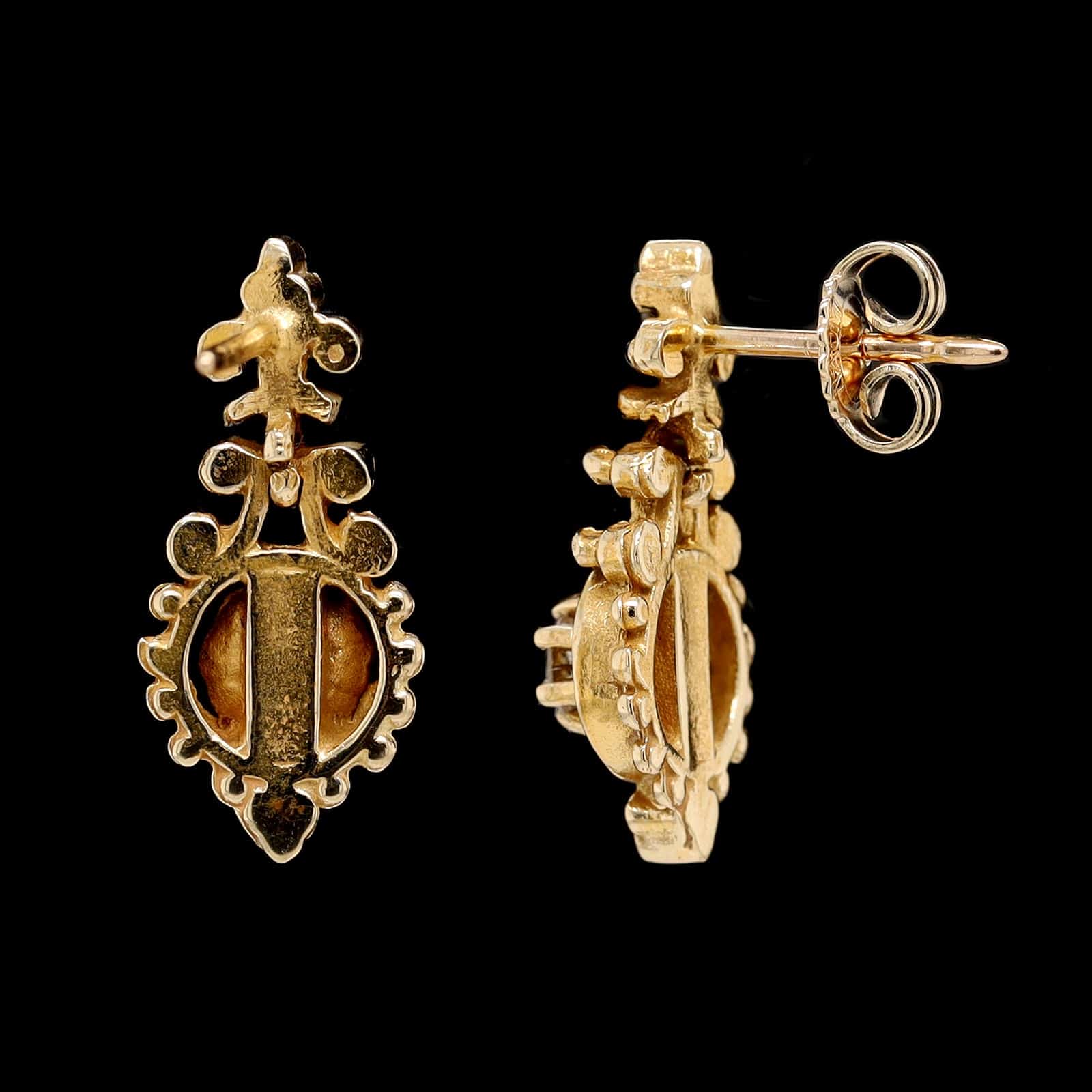 14K Yellow Gold Estate Diamond Earrings