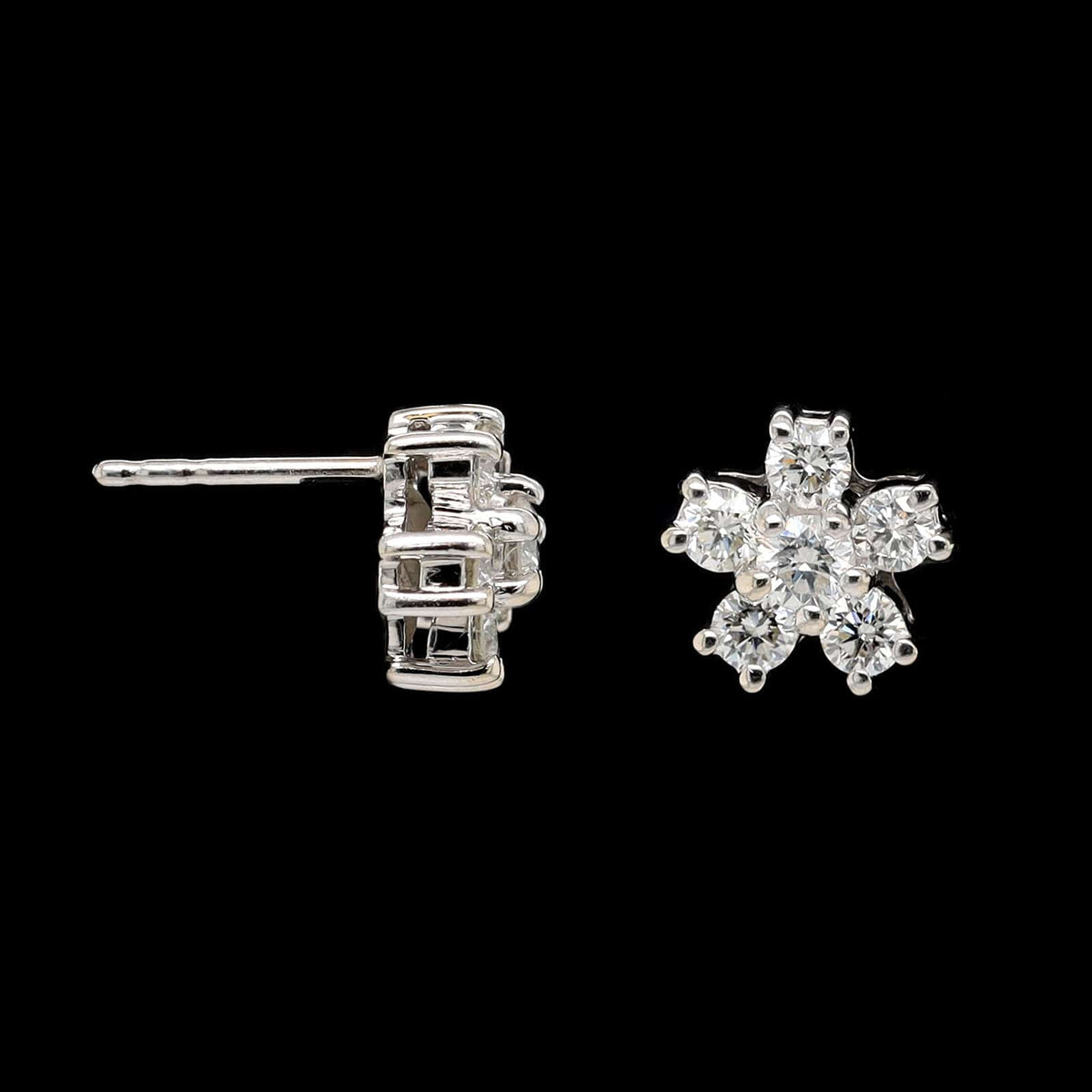 14K White Gold Estate Diamond Earrings