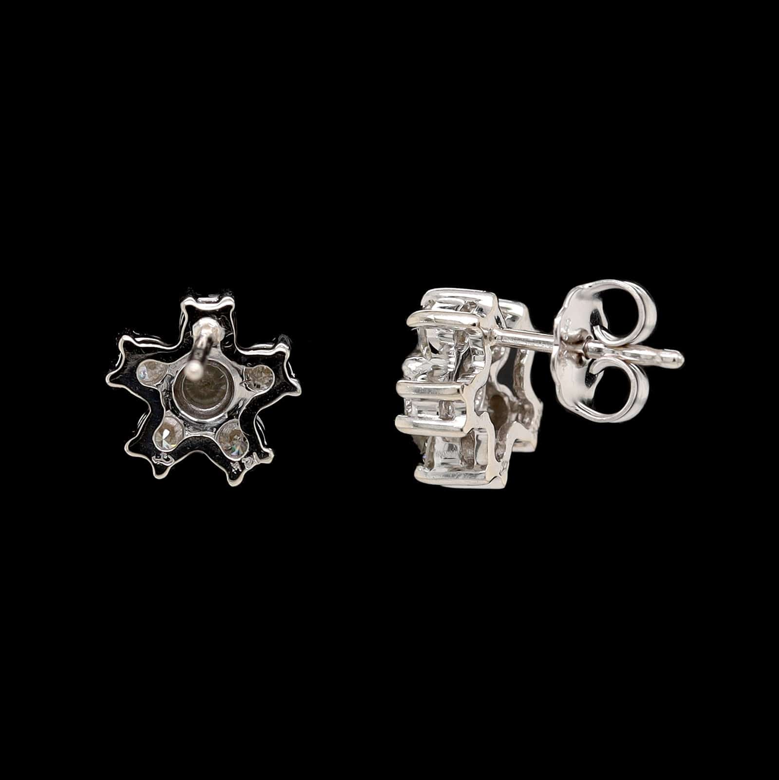 14K White Gold Estate Diamond Earrings