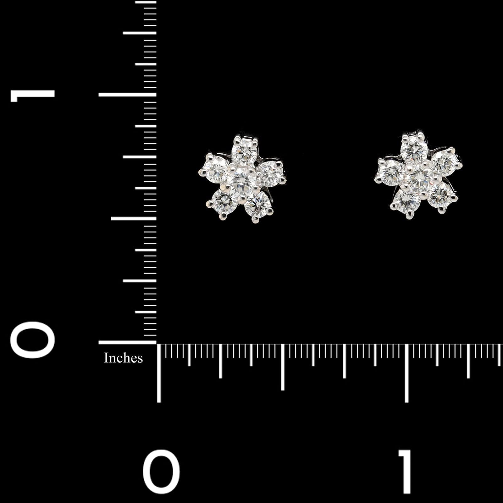 14K White Gold Estate Diamond Earrings