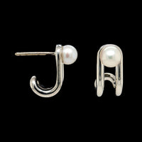 Tiffany & Co. Sterling Silver Estate Hardwear Cultured Pearl Earrings