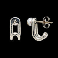 Tiffany & Co. Sterling Silver Estate Hardwear Cultured Pearl Earrings