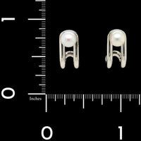 Tiffany & Co. Sterling Silver Estate Hardwear Cultured Pearl Earrings