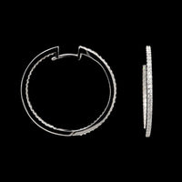 14K White Gold Estate Diamond Inside Out Hoops