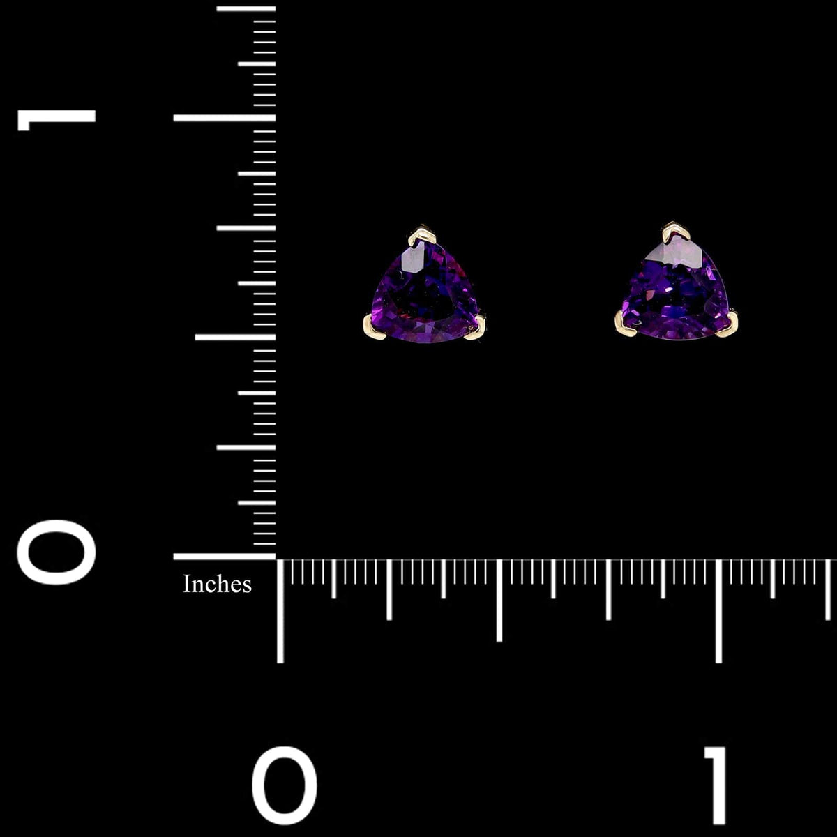 14K Yellow Gold Estate Amethyst Stud Earrings
