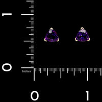 14K Yellow Gold Estate Amethyst Stud Earrings