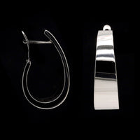 18K White Gold Estate Hoop Earrings