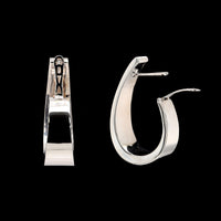 18K White Gold Estate Hoop Earrings