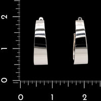 18K White Gold Estate Hoop Earrings