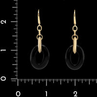 14K Yellow Gold Estate Onyx Drop Earrings