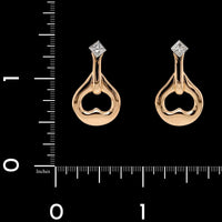 Gumuchian 18K Rose and White Gold Estate Diamond Gallop Earrings