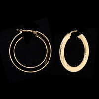 Charles Garnier 18K Yellow Gold Estate Flat Hoop Earrings