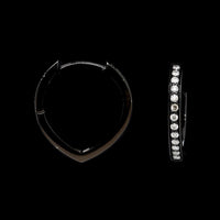 Repossi 18K Black Gold Estate "Antifer" Diamond Heart Hoop Earrings