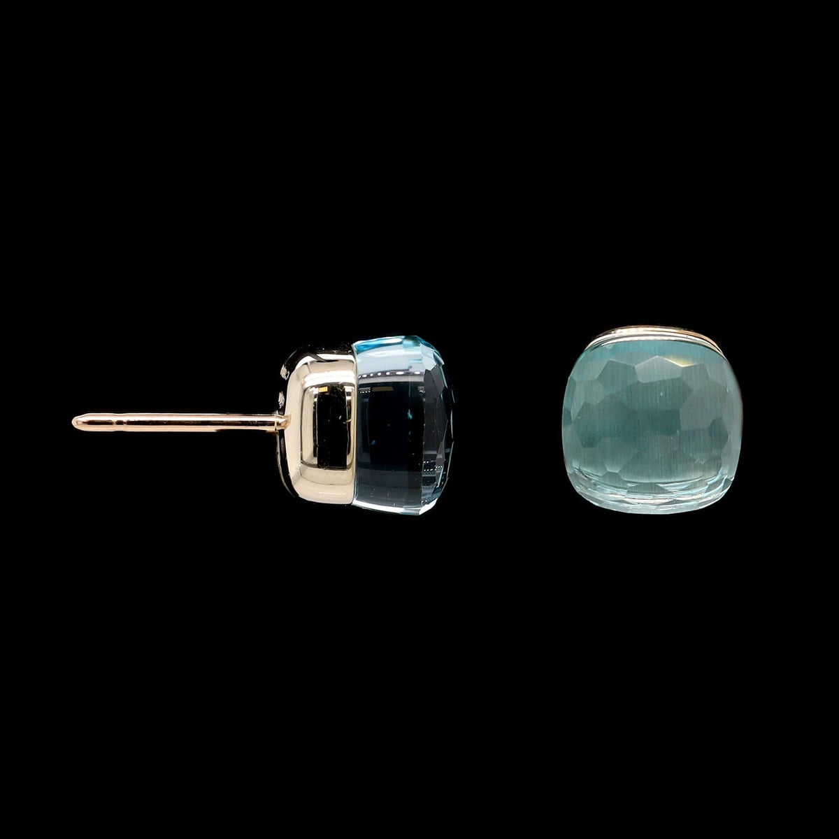 Pomellato 18K Rose Gold Estate Nudo Blue Topaz Earrings