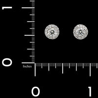14K White Gold Estate Diamond Halo Studs
