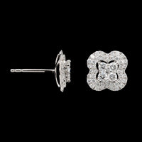 14K White Gold Estate Diamond Earrings