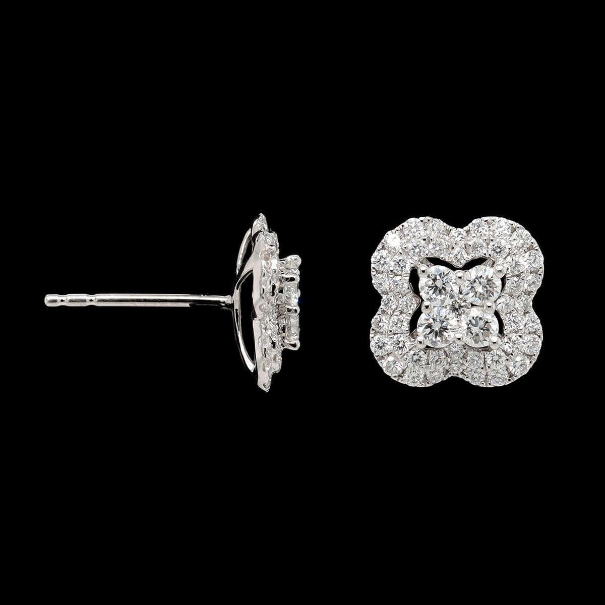 14K White Gold Estate Diamond Earrings