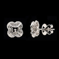 14K White Gold Estate Diamond Earrings