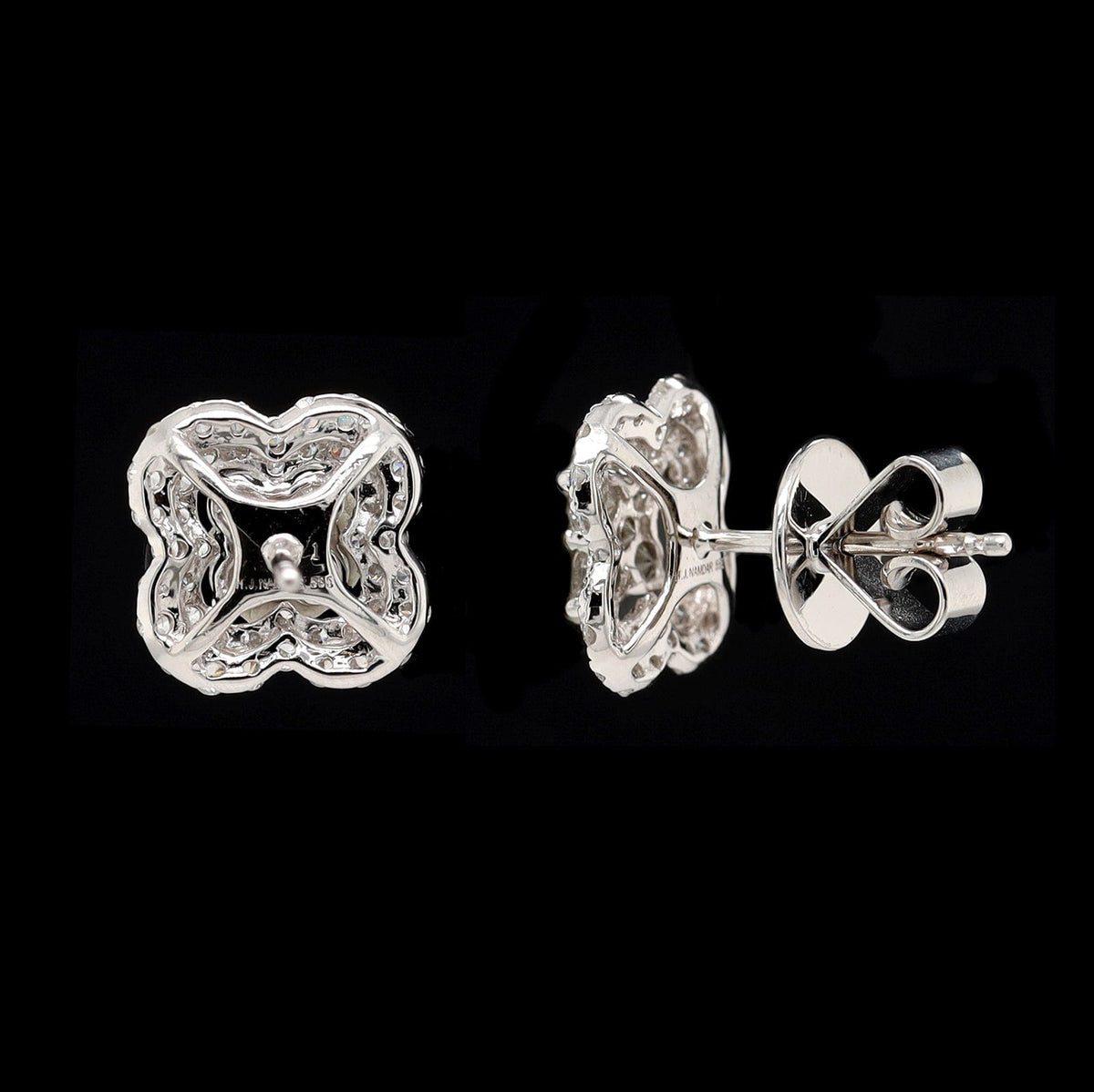 14K White Gold Estate Diamond Earrings
