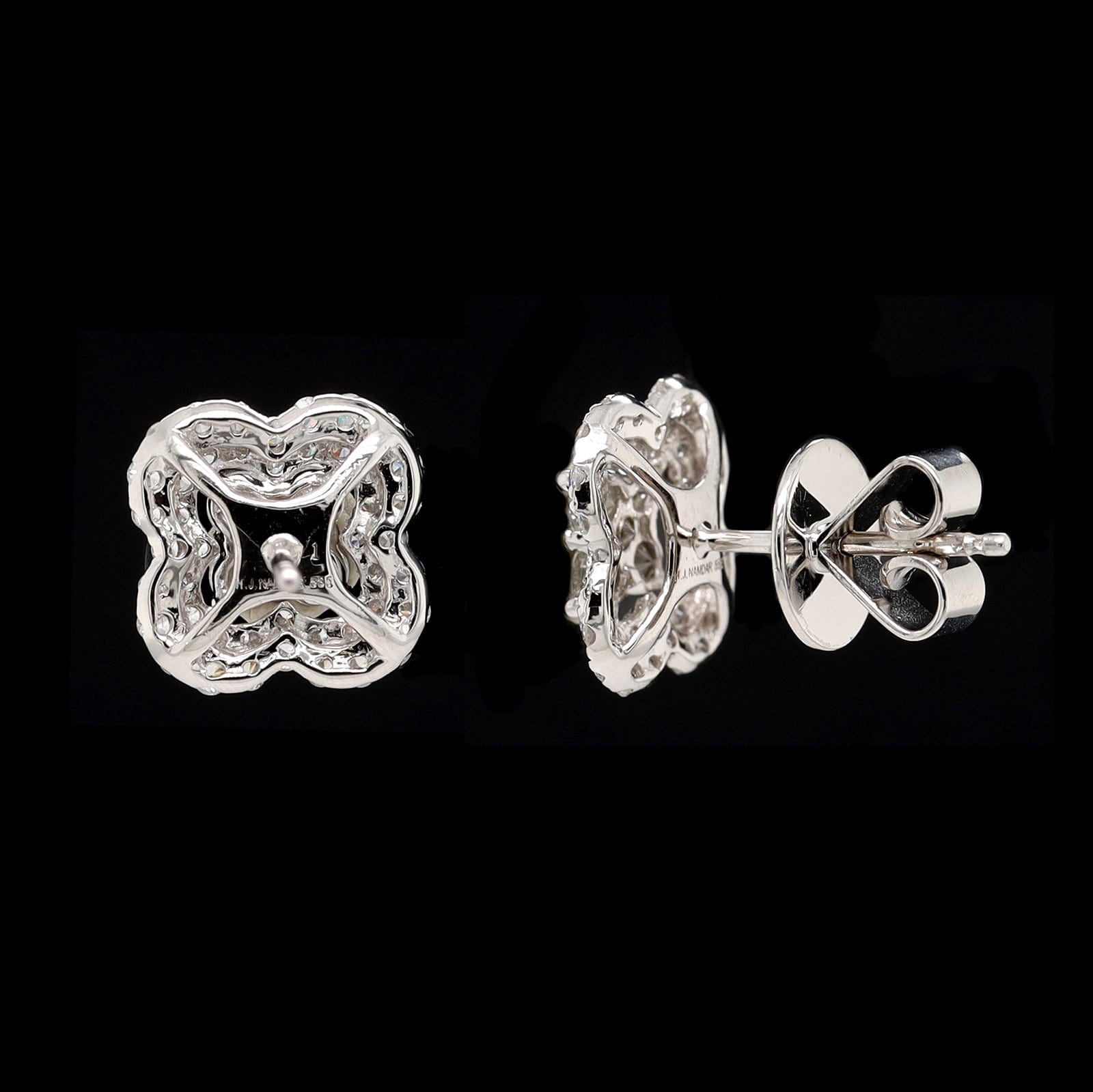 14K White Gold Estate Diamond Earrings
