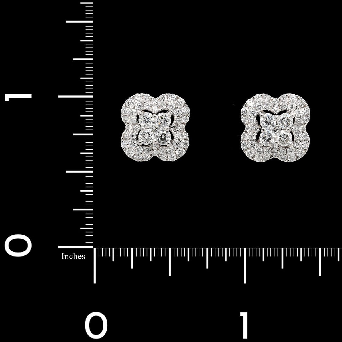14K White Gold Estate Diamond Earrings